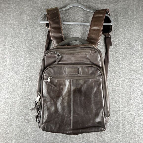 Renwick Other - Renwick Genuine Leather RFID Laptop Backpack Brown Travel Business Bag 15”
